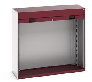 40201005.** cubio cupboard housing with roller shutter door. WxDxH: 1300x525x1200mm. RAL 7035/5010 or selected